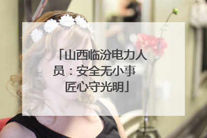 山西临汾电力人员：安全无小事 匠心守光明