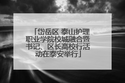 岱岳区 泰山护理职业学院校城融合暨书记、区长高校行活动在泰安举行