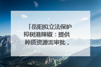 岳阳拟立法保护樟树港辣椒：提供种质资源需审批，违规最高罚5万