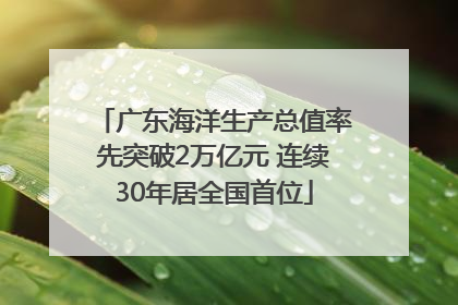 广东海洋生产总值率先突破2万亿元 连续30年居全国首位