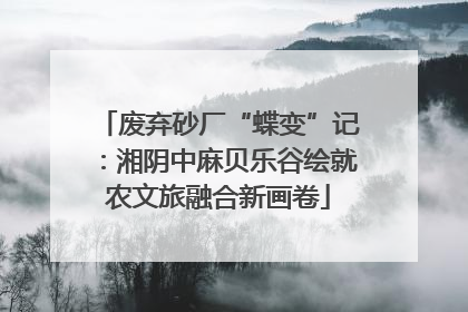 废弃砂厂“蝶变”记：湘阴中麻贝乐谷绘就农文旅融合新画卷