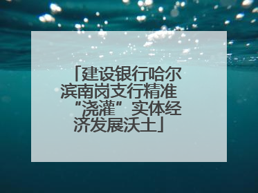 建设银行哈尔滨南岗支行精准“浇灌”实体经济发展沃土