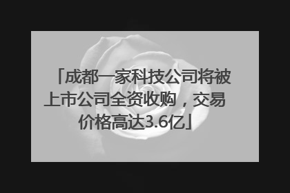 成都一家科技公司将被上市公司全资收购，交易价格高达3.6亿