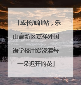 成长加油站，乐山高新区嘉祥外国语学校用爱浇灌每一朵迟开的花