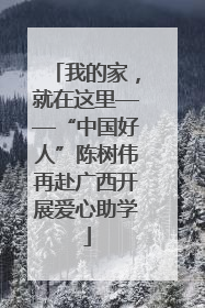 我的家，就在这里——“中国好人”陈树伟再赴广西开展爱心助学