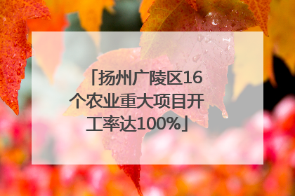 扬州广陵区16个农业重大项目开工率达100%