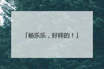 杨乐乐，好样的！