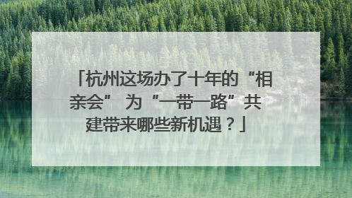 杭州这场办了十年的“相亲会” 为“一带一路”共建带来哪些新机遇？