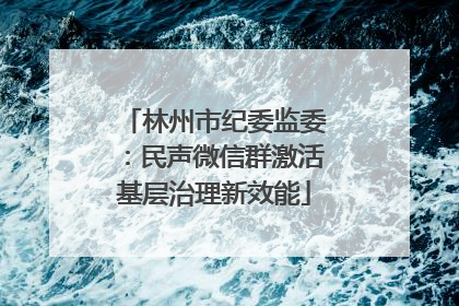 林州市纪委监委：民声微信群激活基层治理新效能