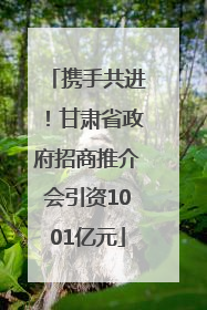 携手共进！甘肃省政府招商推介会引资1001亿元