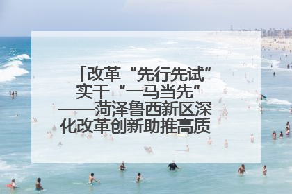 改革“先行先试” 实干“一马当先”——菏泽鲁西新区深化改革创新助推高质量发展纪实