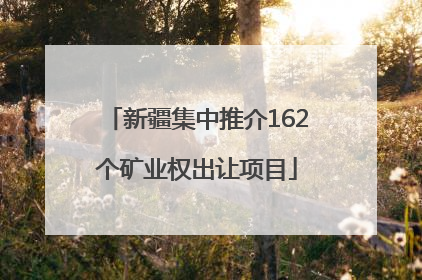 新疆集中推介162个矿业权出让项目