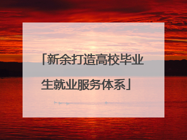 新余打造高校毕业生就业服务体系