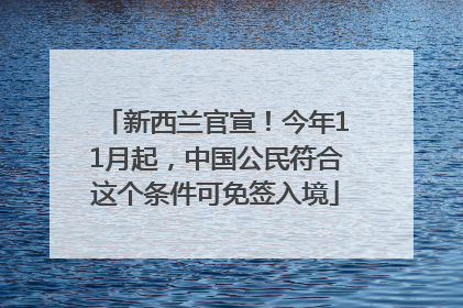 新西兰官宣！今年11月起，中国公民符合这个条件可免签入境