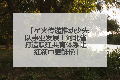 星火传递推动少先队事业发展！河北省打造联建共育体系让红领巾更鲜艳