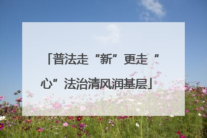 普法走“新”更走“心”法治清风润基层