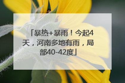 暴热+暴雨！今起4天，河南多地有雨，局部40-42度