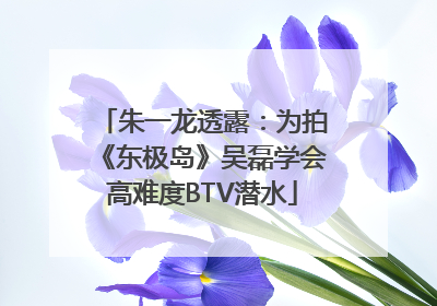 朱一龙透露：为拍《东极岛》吴磊学会高难度BTV潜水