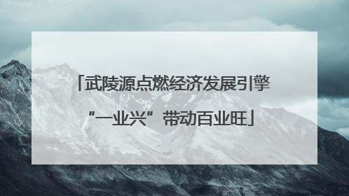 武陵源点燃经济发展引擎 “一业兴”带动百业旺