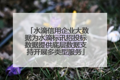 水滴信用企业大数据为水滴标讯招投标数据提供底层数据支持开展多类型服务