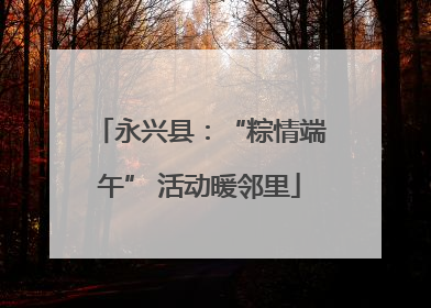 永兴县：“粽情端午” 活动暖邻里