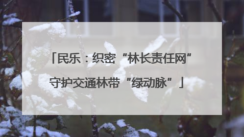 民乐：织密“林长责任网” 守护交通林带“绿动脉”