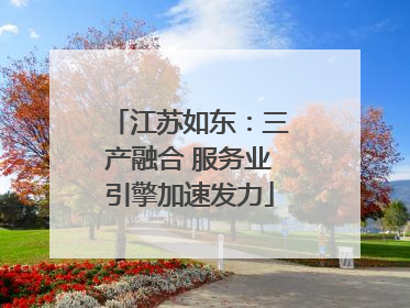 江苏如东：三产融合 服务业引擎加速发力