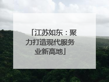 江苏如东：聚力打造现代服务业新高地