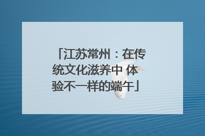 江苏常州：在传统文化滋养中 体验不一样的端午