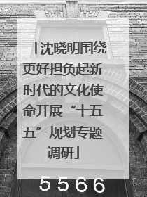 沈晓明围绕更好担负起新时代的文化使命开展“十五五”规划专题调研