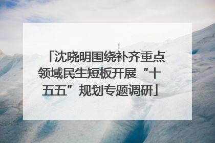 沈晓明围绕补齐重点领域民生短板开展“十五五”规划专题调研