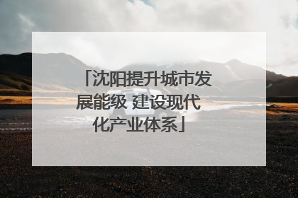 沈阳提升城市发展能级 建设现代化产业体系