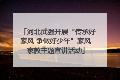 河北武强开展“传承好家风 争做好少年”家风家教主题宣讲活动