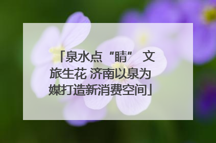 泉水点“睛” 文旅生花 济南以泉为媒打造新消费空间