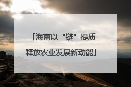 海南以“链”提质 释放农业发展新动能