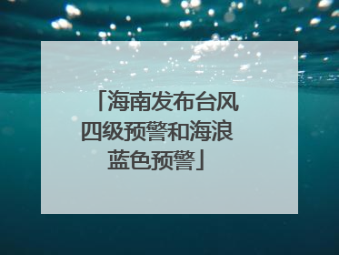 海南发布台风四级预警和海浪蓝色预警