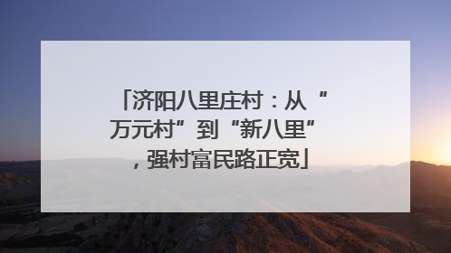 济阳八里庄村：从“万元村”到“新八里”，强村富民路正宽