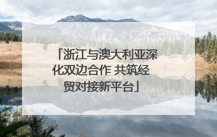 浙江与澳大利亚深化双边合作 共筑经贸对接新平台