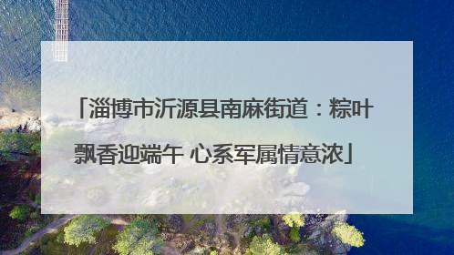 淄博市沂源县南麻街道：粽叶飘香迎端午 心系军属情意浓