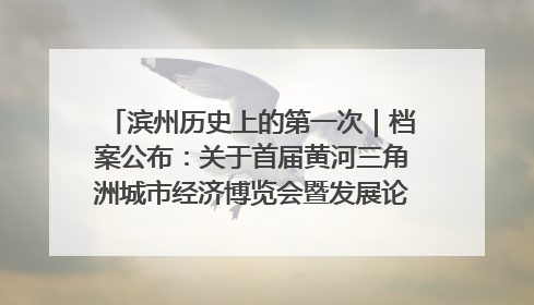 滨州历史上的第一次｜档案公布：关于首届黄河三角洲城市经济博览会暨发展论坛情况的总结报告