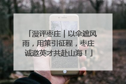 漫评枣庄｜以伞遮风雨，用策引征程，枣庄诚邀英才共赴山海！