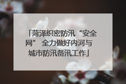菏泽织密防汛“安全网” 全力做好内河与城市防汛备汛工作