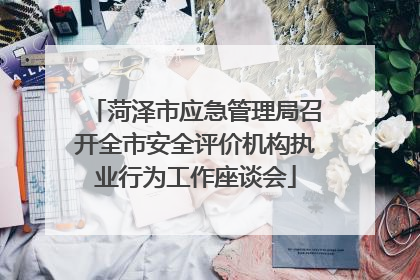菏泽市应急管理局召开全市安全评价机构执业行为工作座谈会