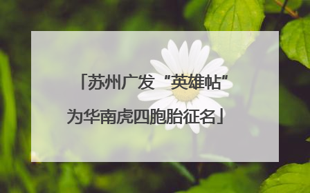 苏州广发“英雄帖”为华南虎四胞胎征名