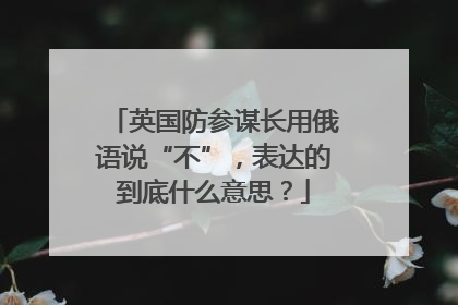 英国防参谋长用俄语说“不”，表达的到底什么意思？