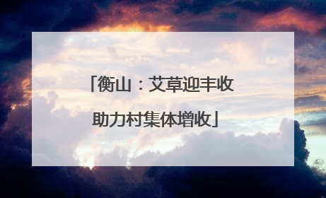 衡山：艾草迎丰收 助力村集体增收