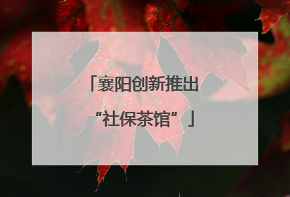襄阳创新推出“社保茶馆”