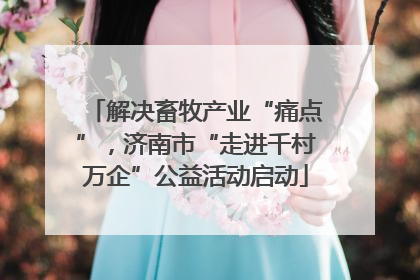解决畜牧产业“痛点”，济南市“走进千村万企”公益活动启动
