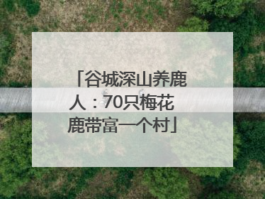 谷城深山养鹿人：70只梅花鹿带富一个村