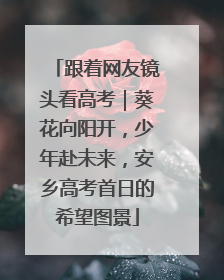 跟着网友镜头看高考｜葵花向阳开，少年赴未来，安乡高考首日的希望图景